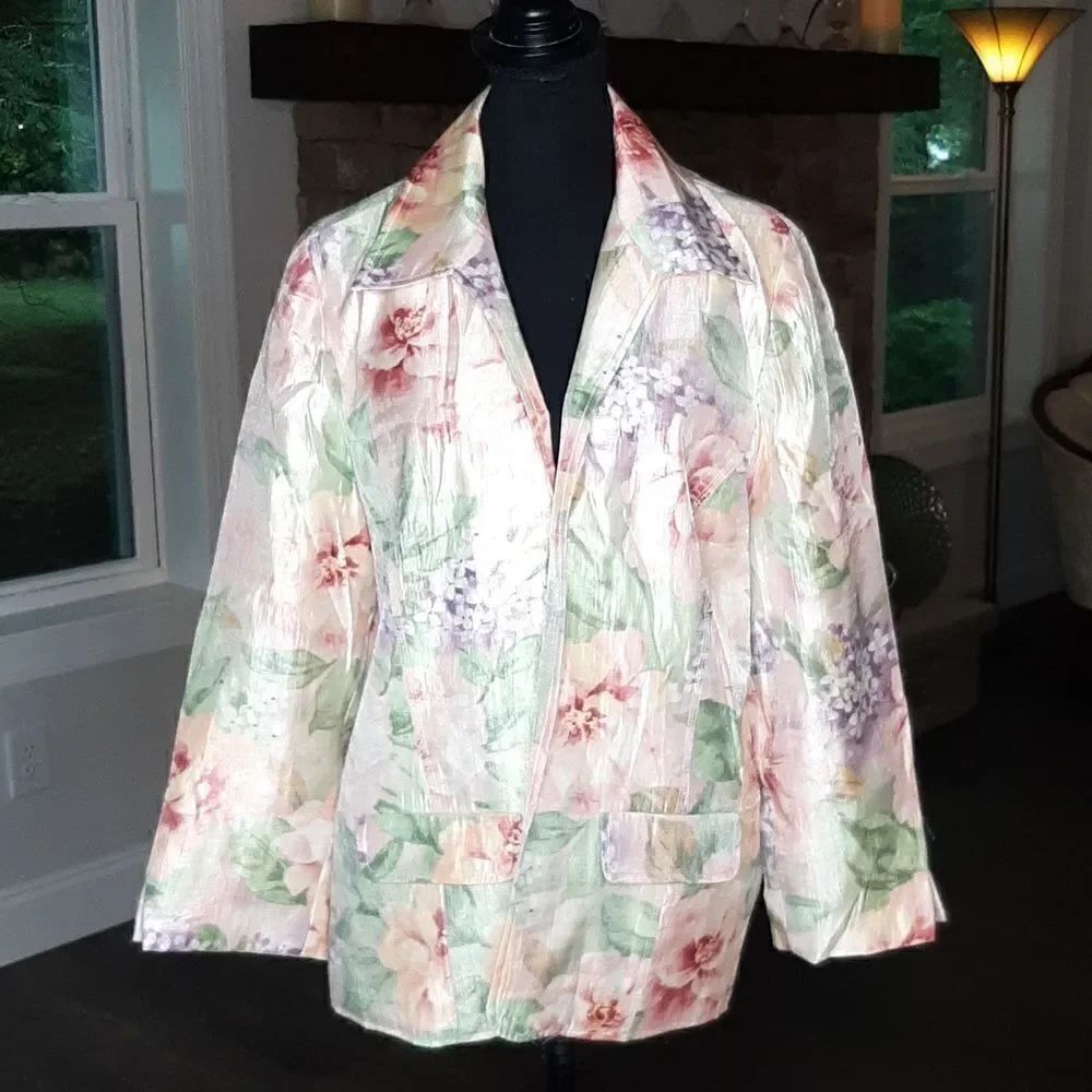 Alfred Dunner Floral Opaque Jacket